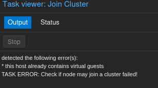 Node is not empty error